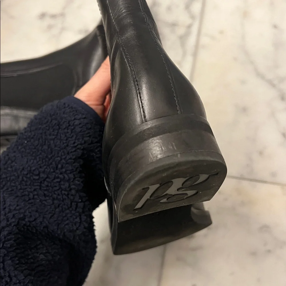 Paul Green Black Leather Ankle Boots SZ 7 - Picture 11 of 15